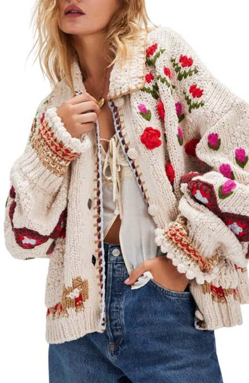 Free People Rosebud Cardigan Sweater